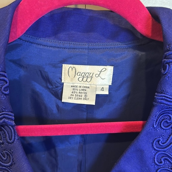 Vintage Maggy L royal blue blazer size 4​ - Picture 2 of 3